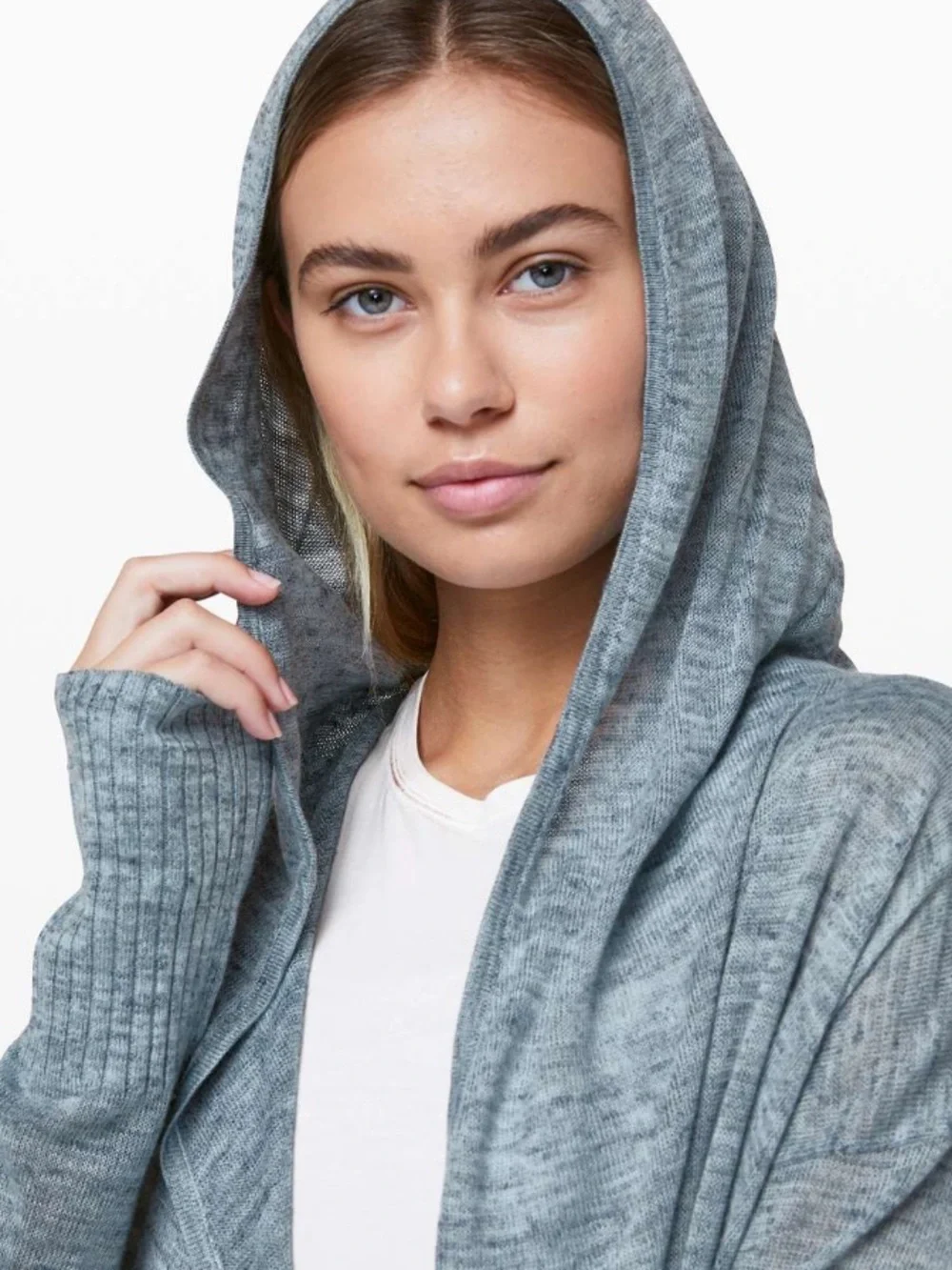 Lulu Lemon Calm & Collected Wrap Lightweight Heathered Open Cardigan in Blue